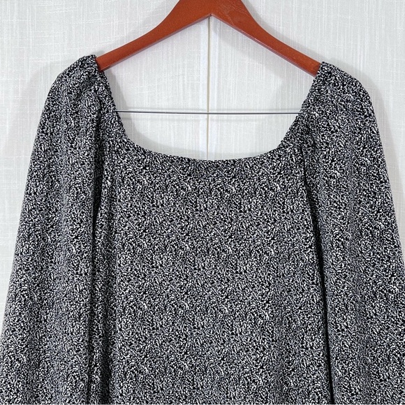 Loft Cozy Square Neck Balloon Sleeve Shift Dress Size L - Picture 5 of 14